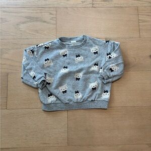 H&M toddler grey cat print sweatshirt, size US 3T